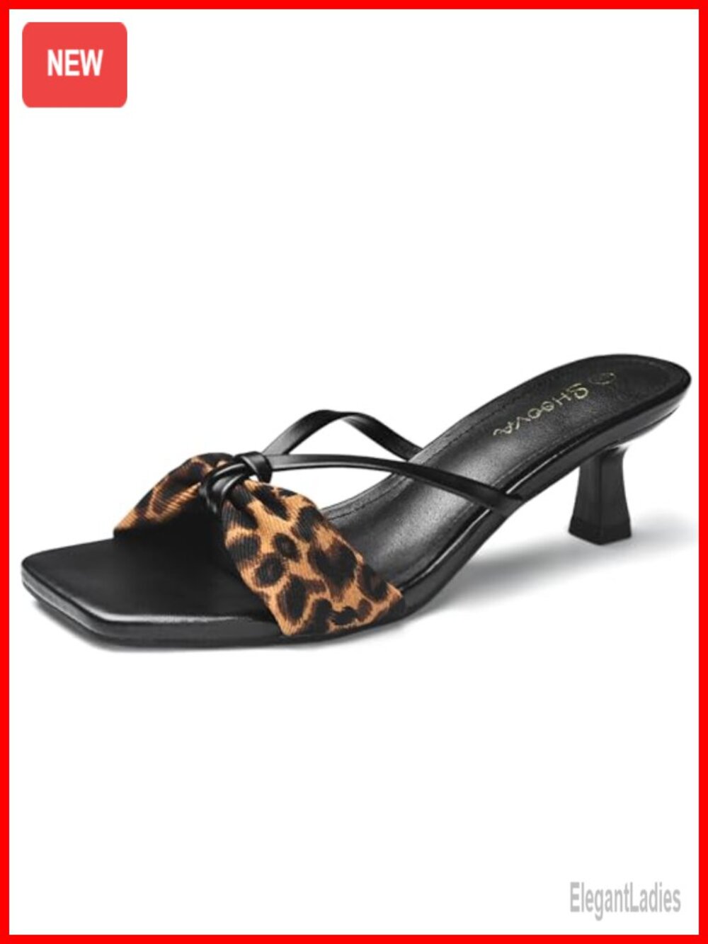 Kitten Heel Sandals for Women Bow Tie Strap Cushioned Slip On Faux Leather